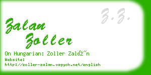 zalan zoller business card